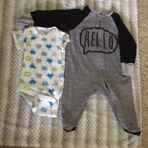Gerber pajama onesie and regular onesie
